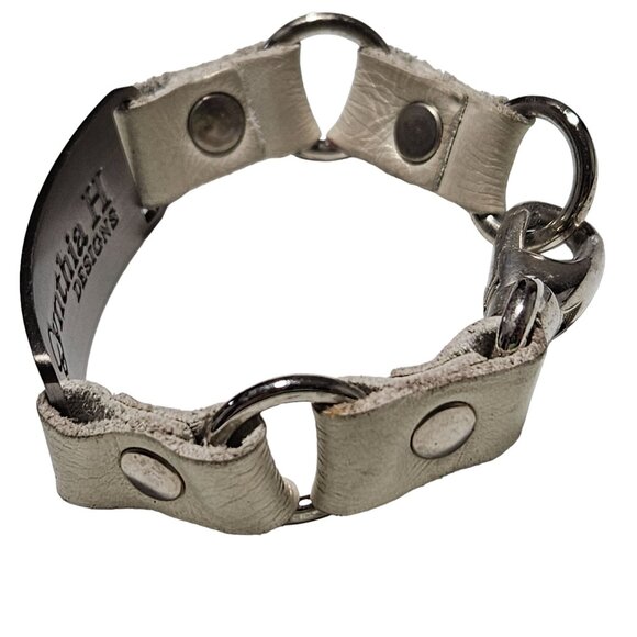 Cynthia H Designs Believe In Miracles Leather Metal Bracelet Fashion Jewelry - Picture 3 of 6